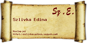 Szlivka Edina névjegykártya